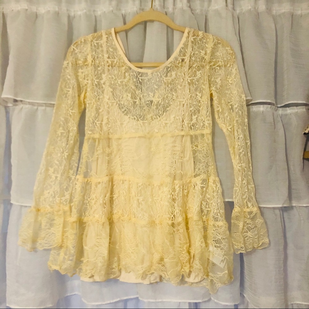 Lace overlay with attached tank